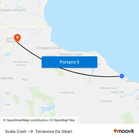 Scala Coeli to Terranova Da Sibari map