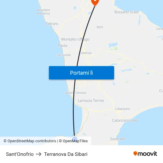 Sant'Onofrio to Terranova Da Sibari map