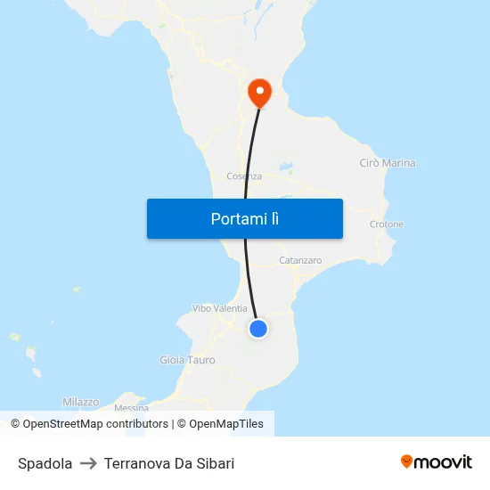 Spadola to Terranova Da Sibari map
