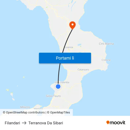 Filandari to Terranova Da Sibari map