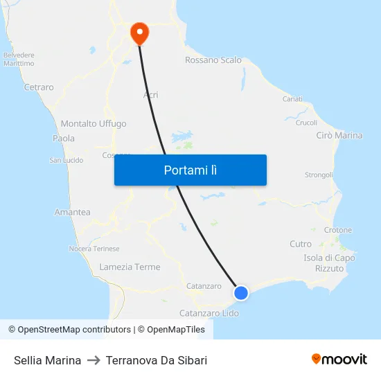 Sellia Marina to Terranova Da Sibari map