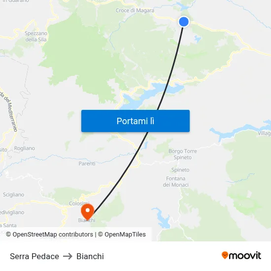 Serra Pedace to Bianchi map