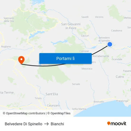 Belvedere Di Spinello to Bianchi map