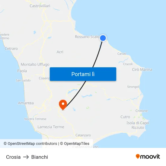 Crosia to Bianchi map