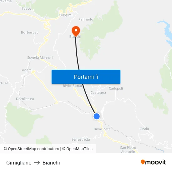 Gimigliano to Bianchi map
