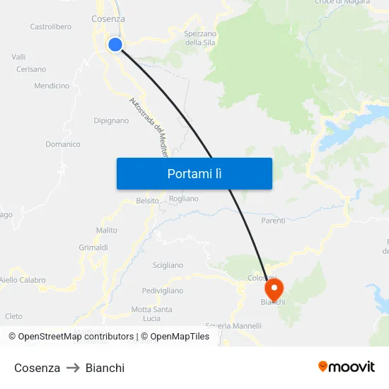 Cosenza to Bianchi map