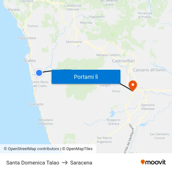 Santa Domenica Talao to Saracena map