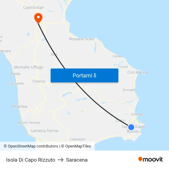 Isola Di Capo Rizzuto to Saracena map