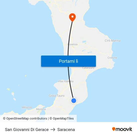 San Giovanni Di Gerace to Saracena map