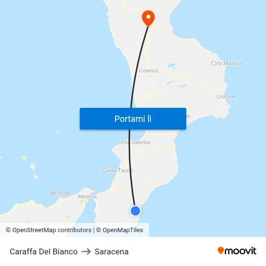 Caraffa Del Bianco to Saracena map