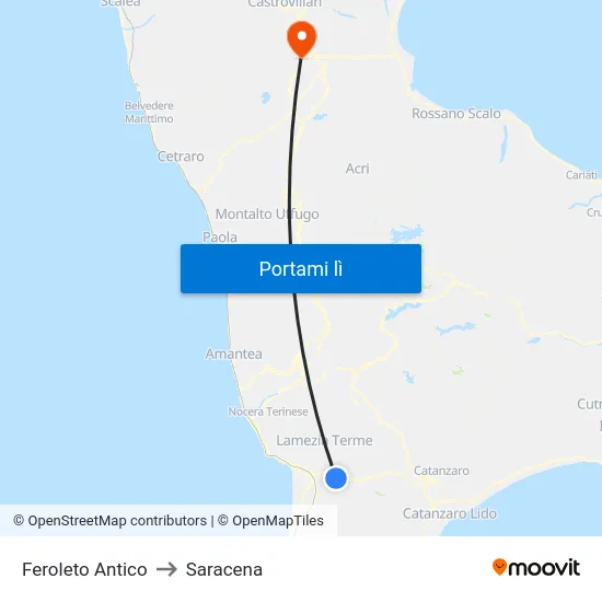 Feroleto Antico to Saracena map