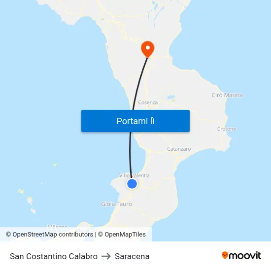 San Costantino Calabro to Saracena map