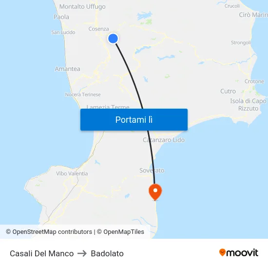 Casali Del Manco to Badolato map