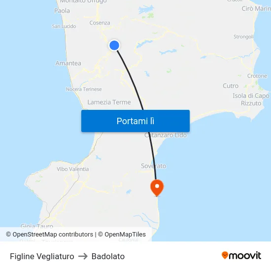 Figline Vegliaturo to Badolato map