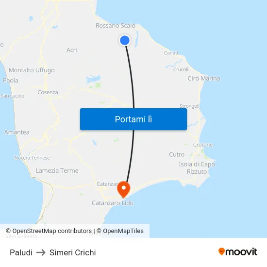 Paludi to Simeri Crichi map