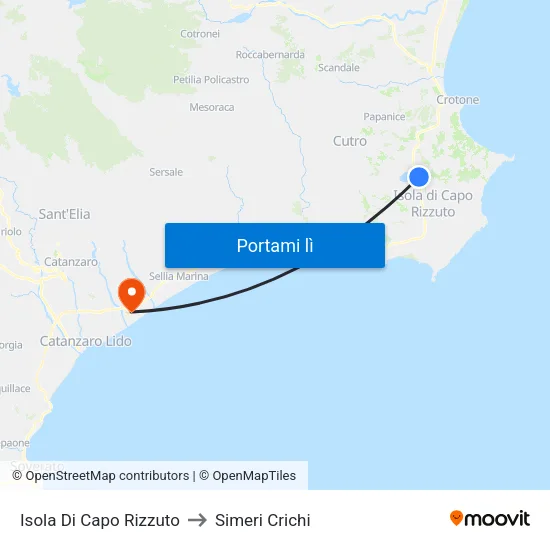 Isola Di Capo Rizzuto to Simeri Crichi map