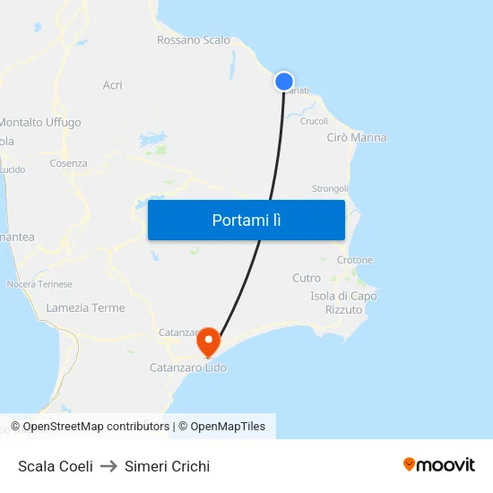 Scala Coeli to Simeri Crichi map