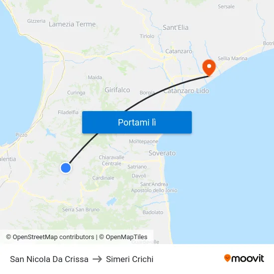 San Nicola Da Crissa to Simeri Crichi map