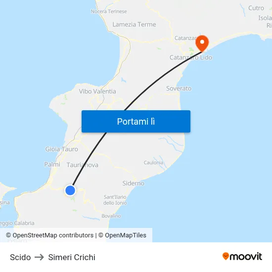 Scido to Simeri Crichi map