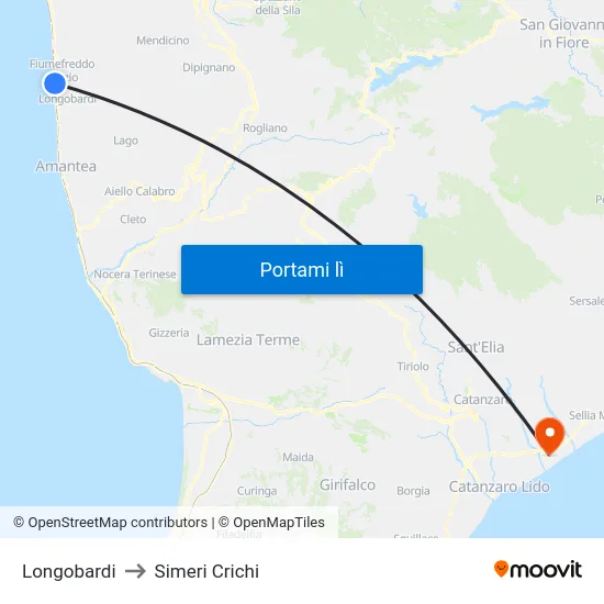Longobardi to Simeri Crichi map