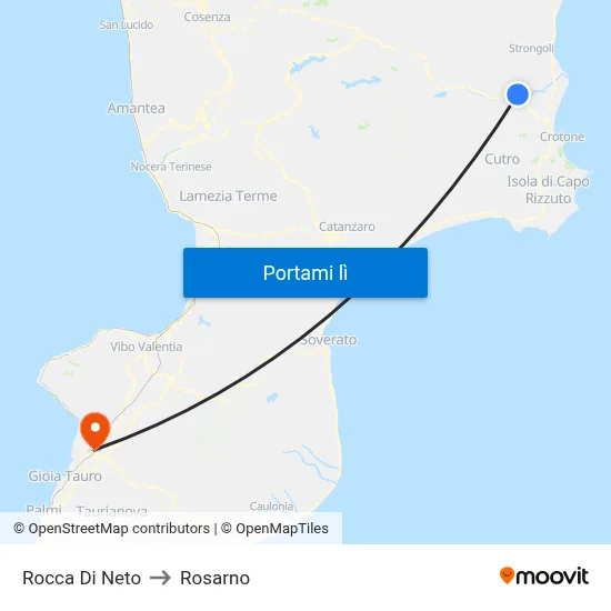 Rocca Di Neto to Rosarno map