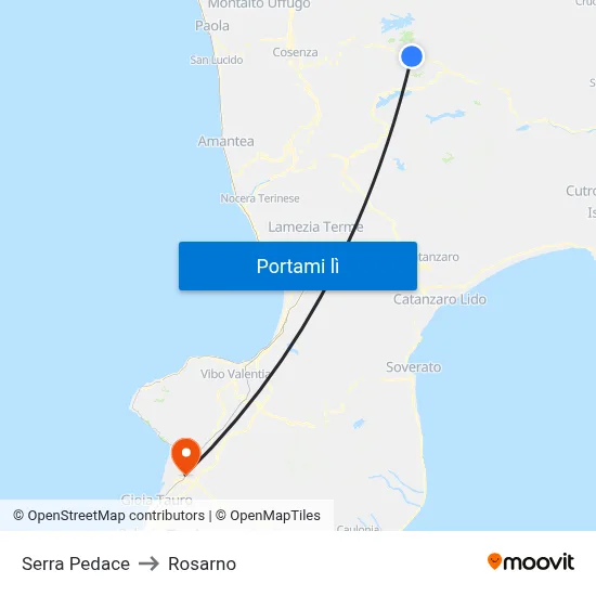 Serra Pedace to Rosarno map