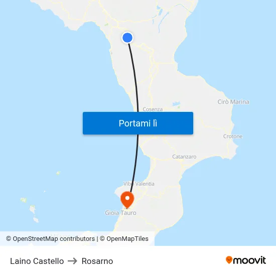 Laino Castello to Rosarno map