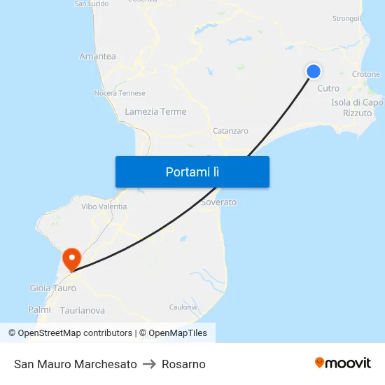 San Mauro Marchesato to Rosarno map