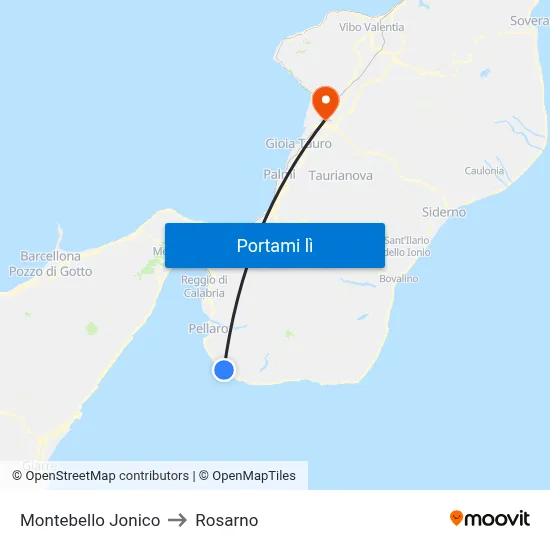Montebello Jonico to Rosarno map