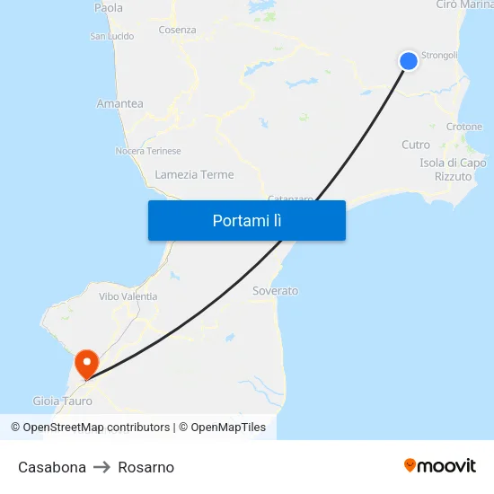 Casabona to Rosarno map