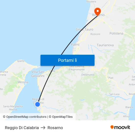 Reggio Di Calabria to Rosarno map