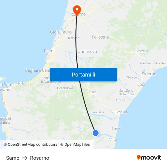 Samo to Rosarno map