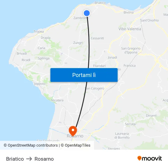 Briatico to Rosarno map