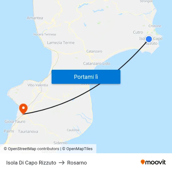Isola Di Capo Rizzuto to Rosarno map