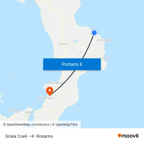 Scala Coeli to Rosarno map