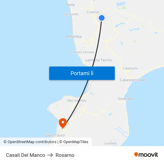 Casali Del Manco to Rosarno map