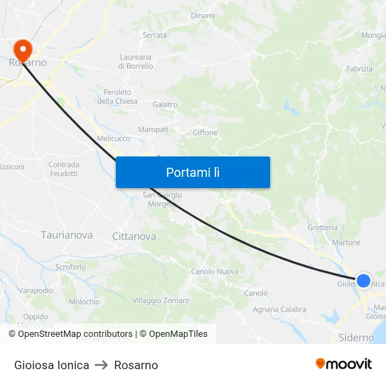 Gioiosa Ionica to Rosarno map