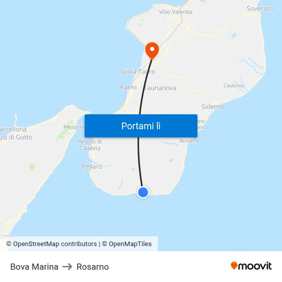 Bova Marina to Rosarno map