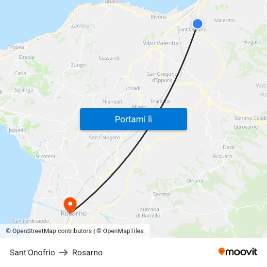 Sant'Onofrio to Rosarno map