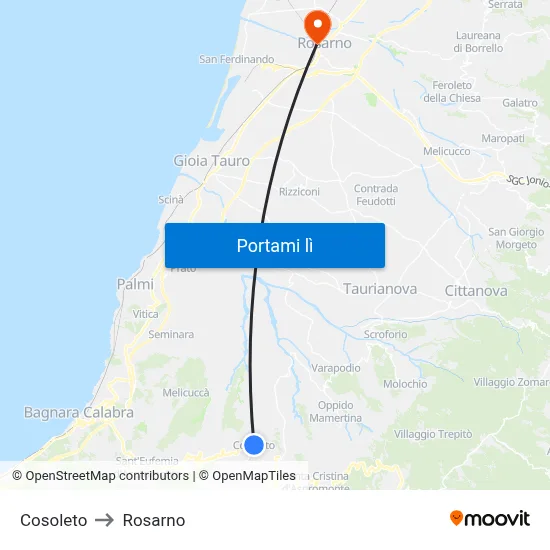 Cosoleto to Rosarno map