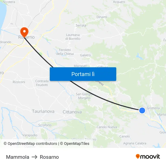 Mammola to Rosarno map