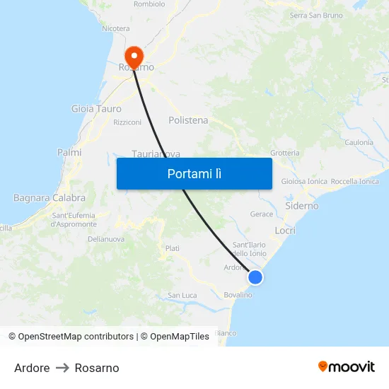 Ardore to Rosarno map