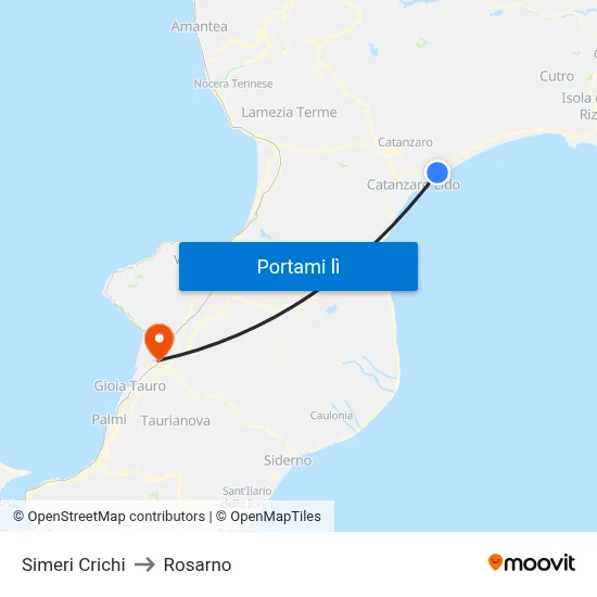 Simeri Crichi to Rosarno map