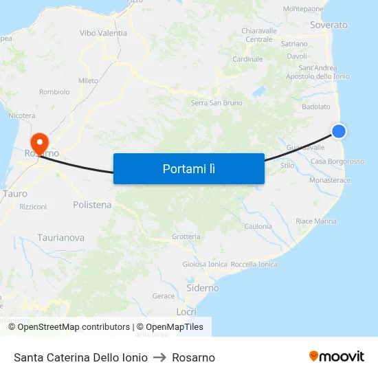 Santa Caterina Dello Ionio to Rosarno map