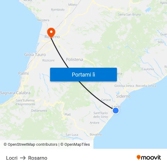 Locri to Rosarno map