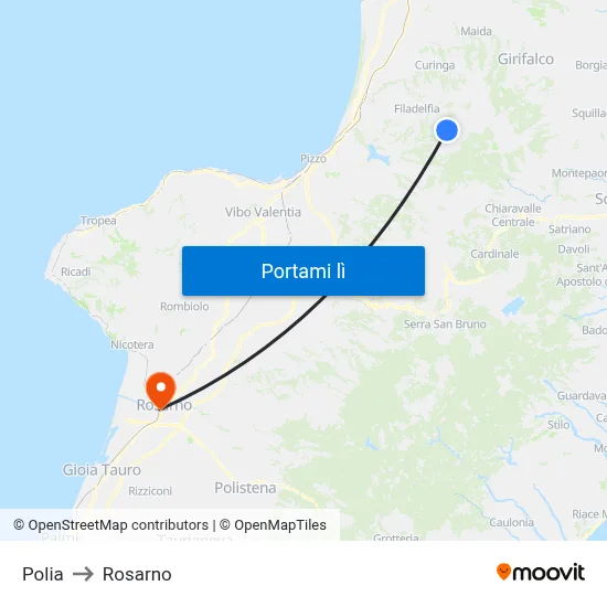 Polia to Rosarno map