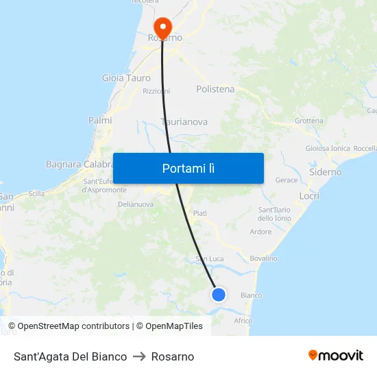 Sant'Agata Del Bianco to Rosarno map