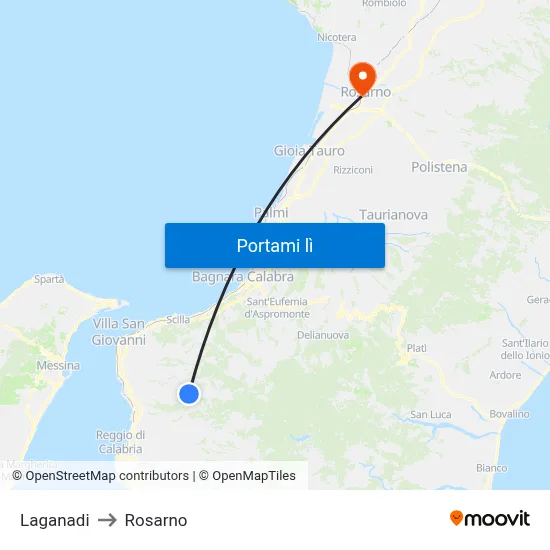Laganadi to Rosarno map