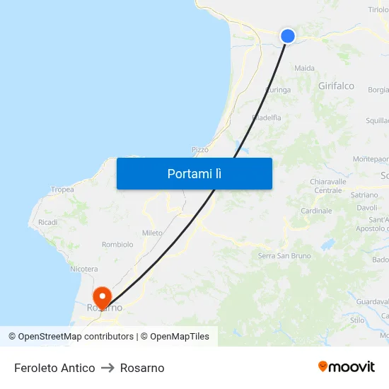 Feroleto Antico to Rosarno map