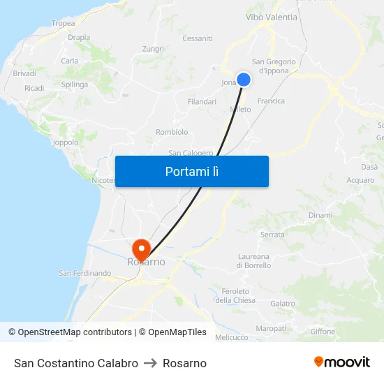 San Costantino Calabro to Rosarno map